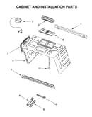 Cabinet and installation parts