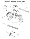 Cabinet and installation parts