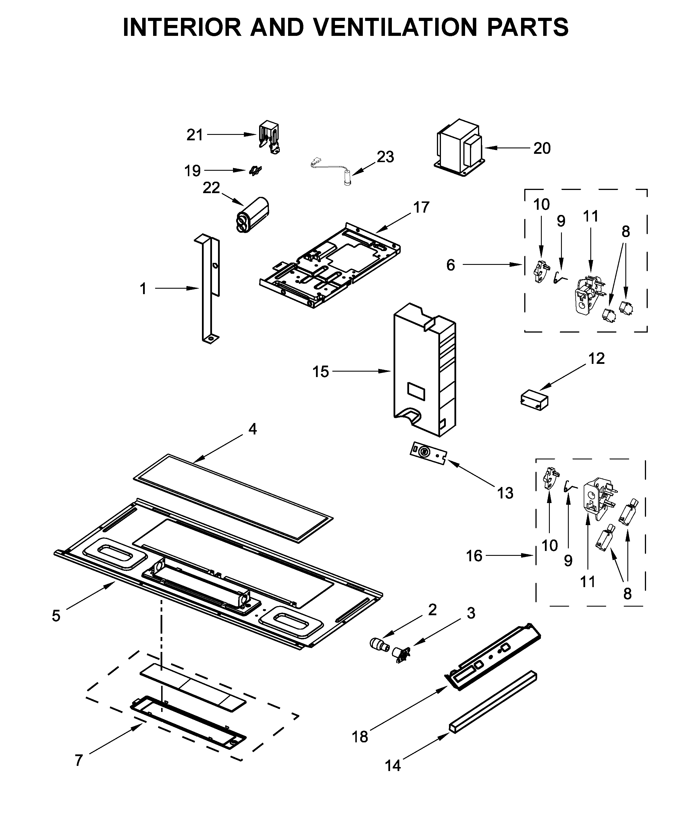 Interior and ventilation parts