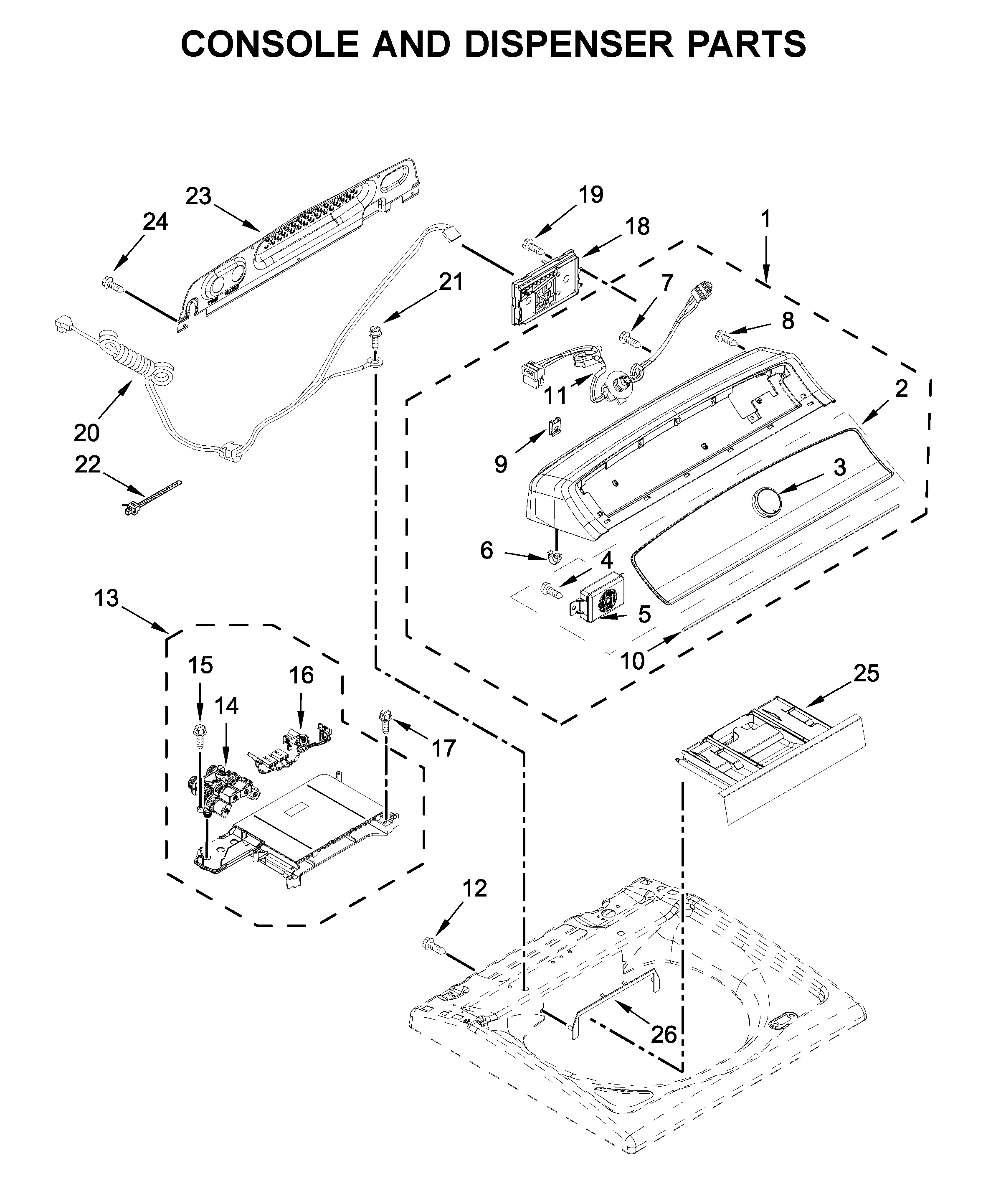 Console and dispenser parts
