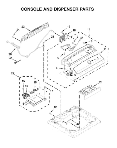 Console and dispenser parts