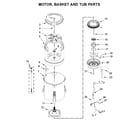 Maytag MVWB757JW0 motor, basket and tub parts diagram