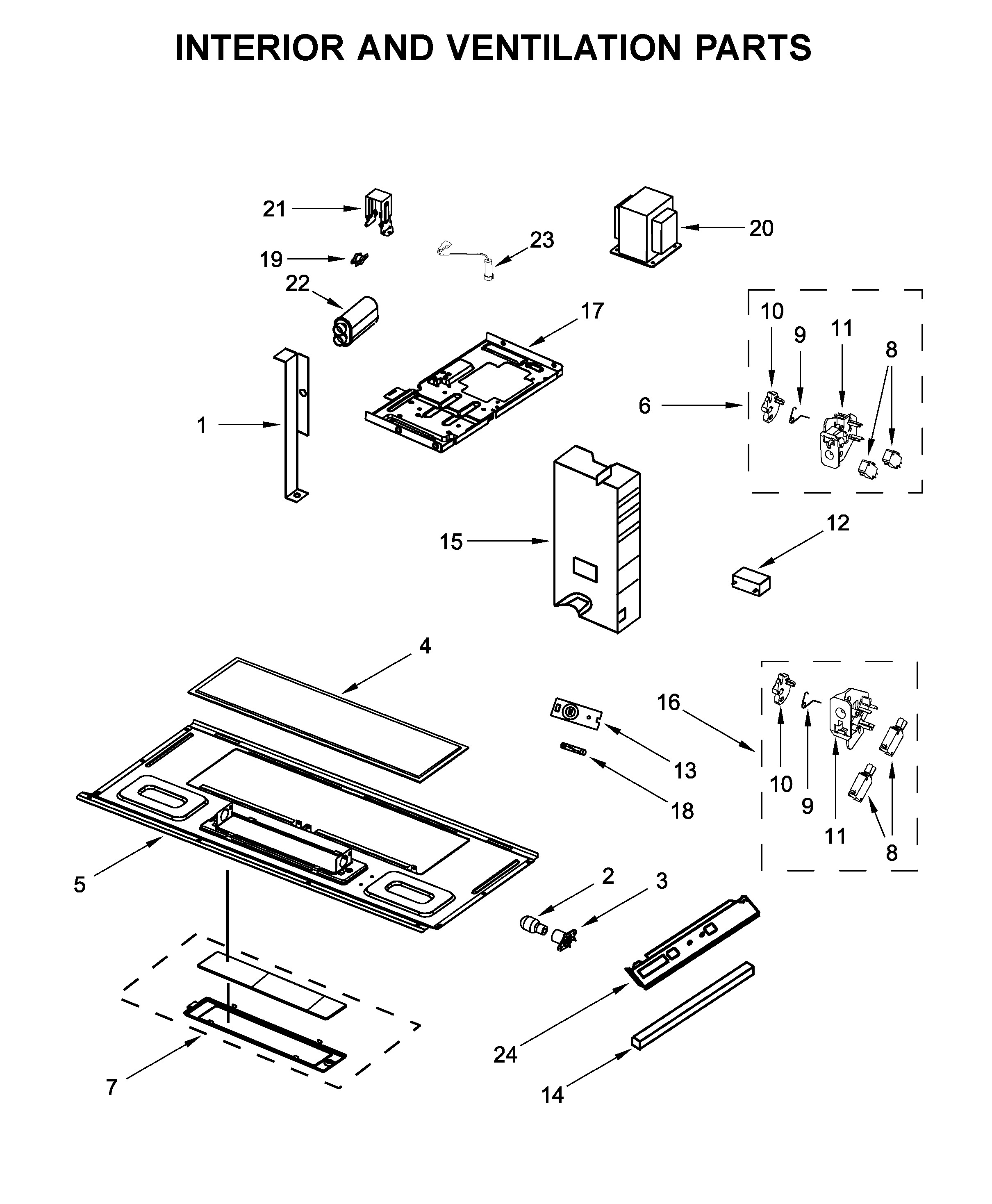 Interior and ventilation parts
