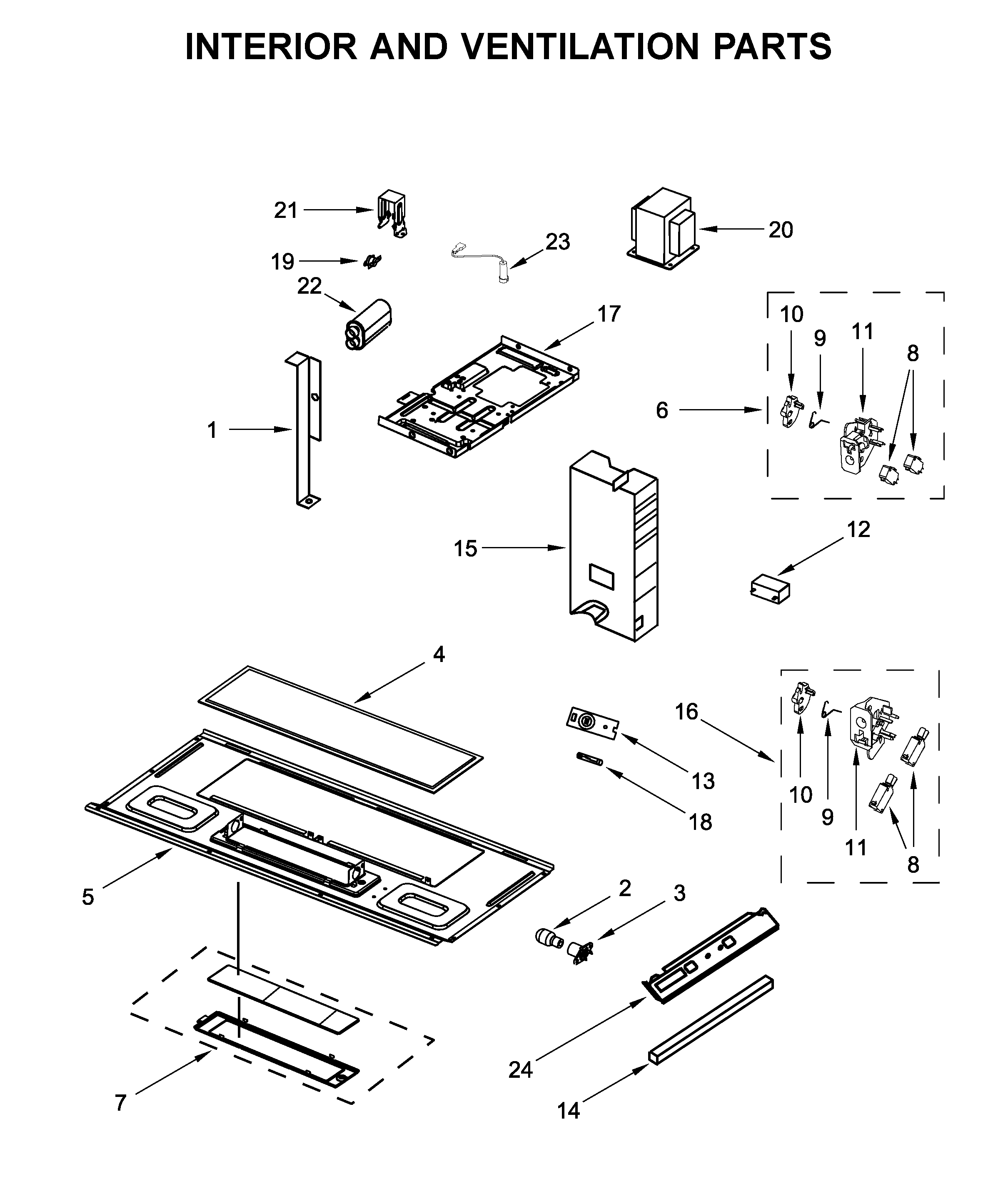 Interior and ventilation parts