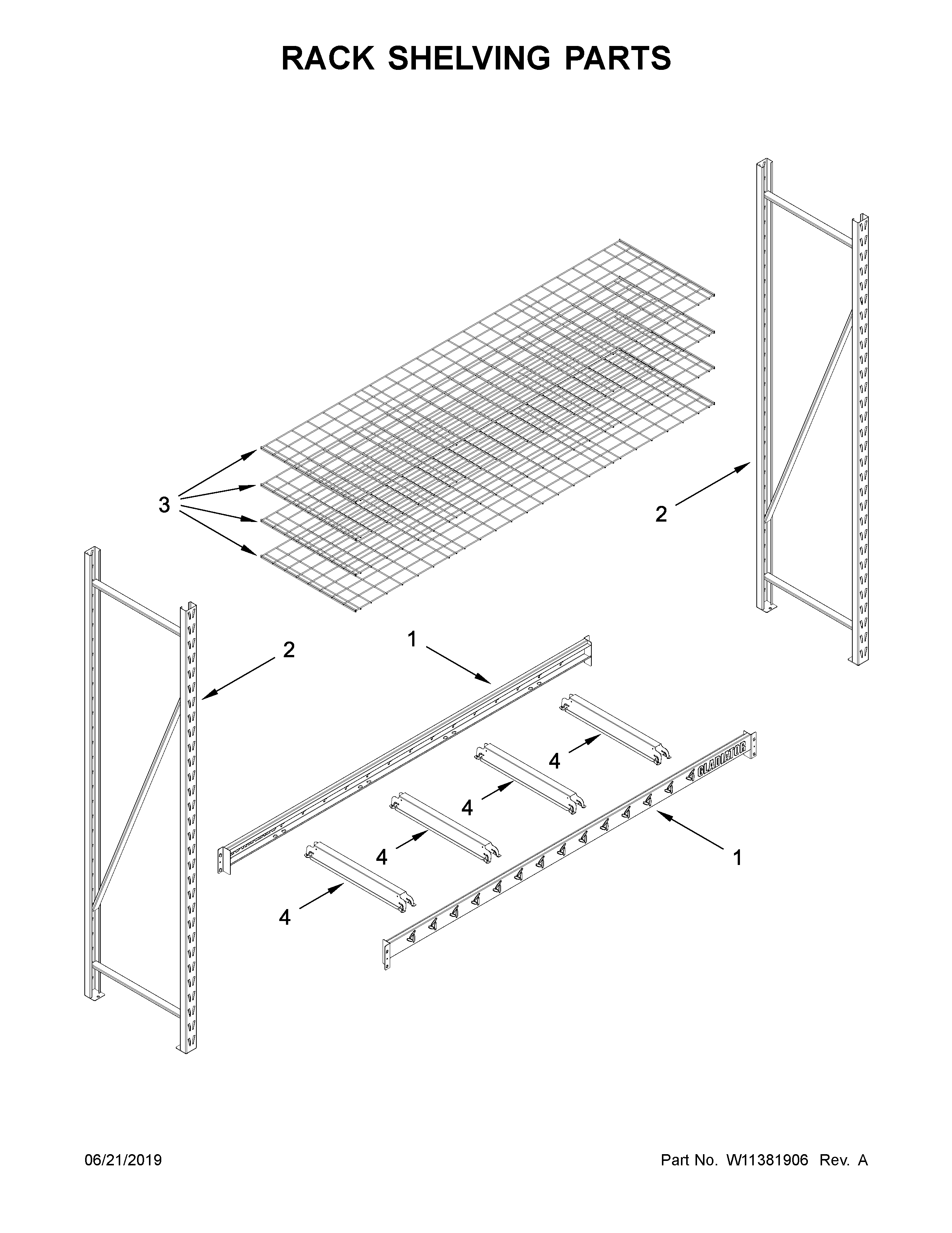 Rack shelving parts