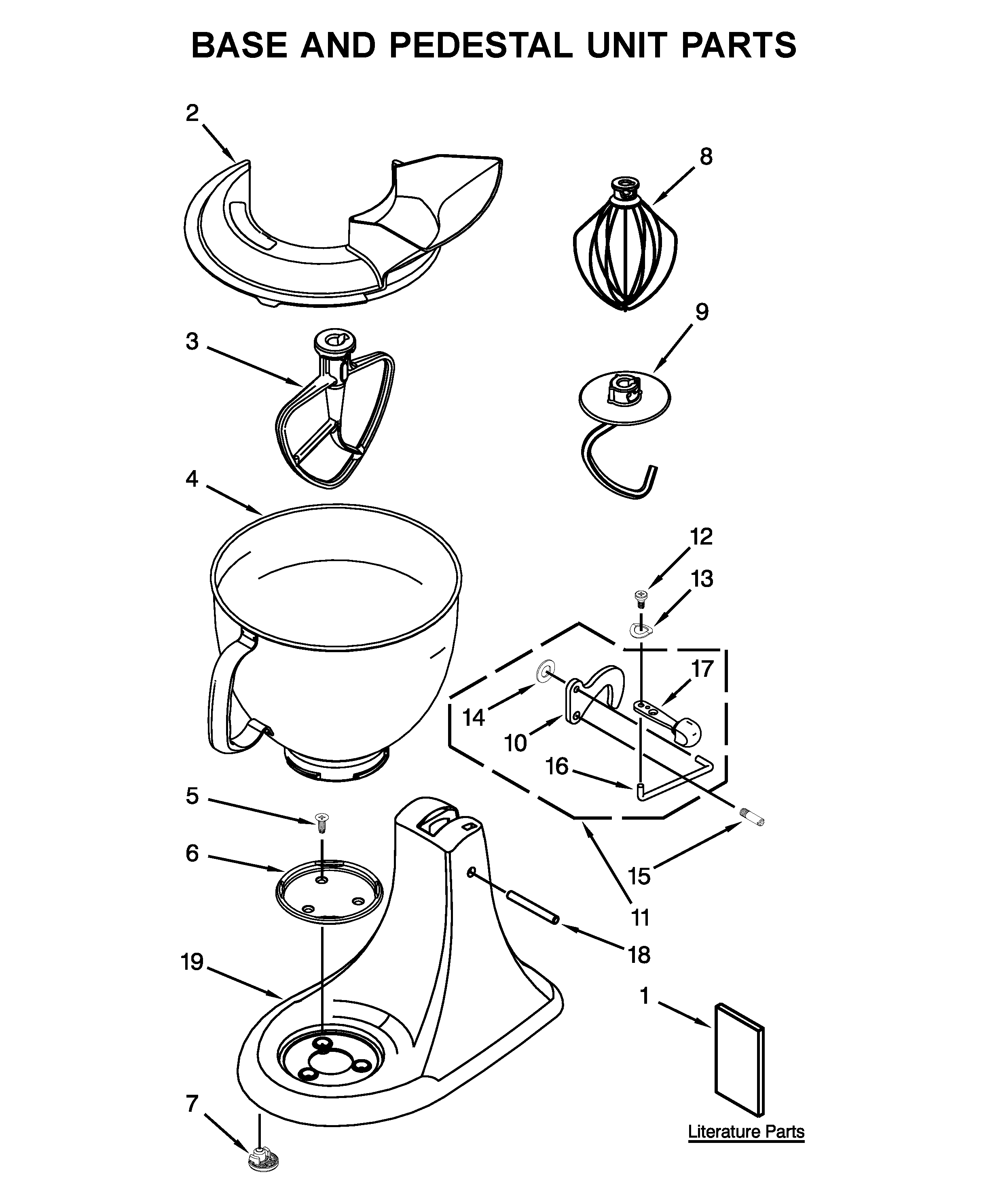Base and pedestal unit parts