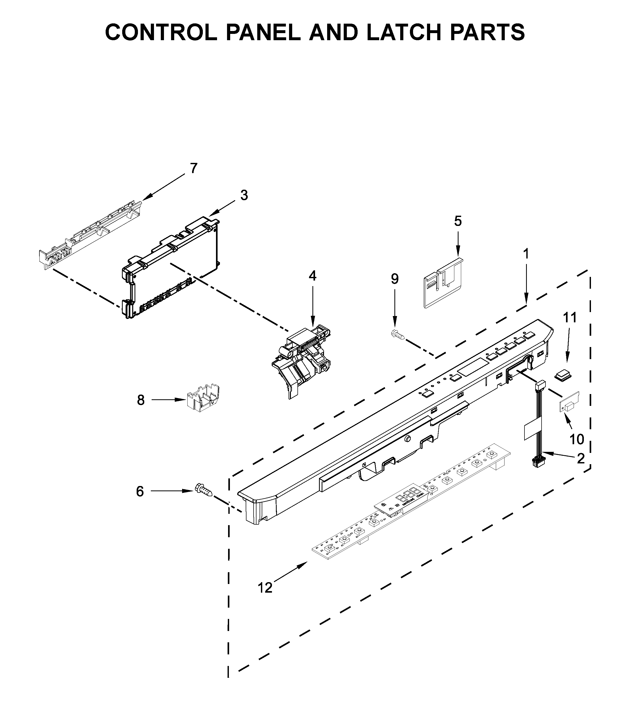 CONTROL PANEL AND LATCH PARTS