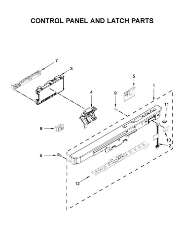 Control panel and latch parts