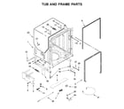 Maytag MDB8969SDH0 tub and frame parts diagram