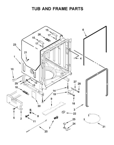 Tub and frame parts