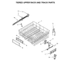 Maytag MDB8969SDE0 tiered upper rack and track parts diagram