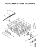 Tiered upper rack and track parts