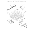Maytag MDB8969SDH0 square upper rack and track parts diagram
