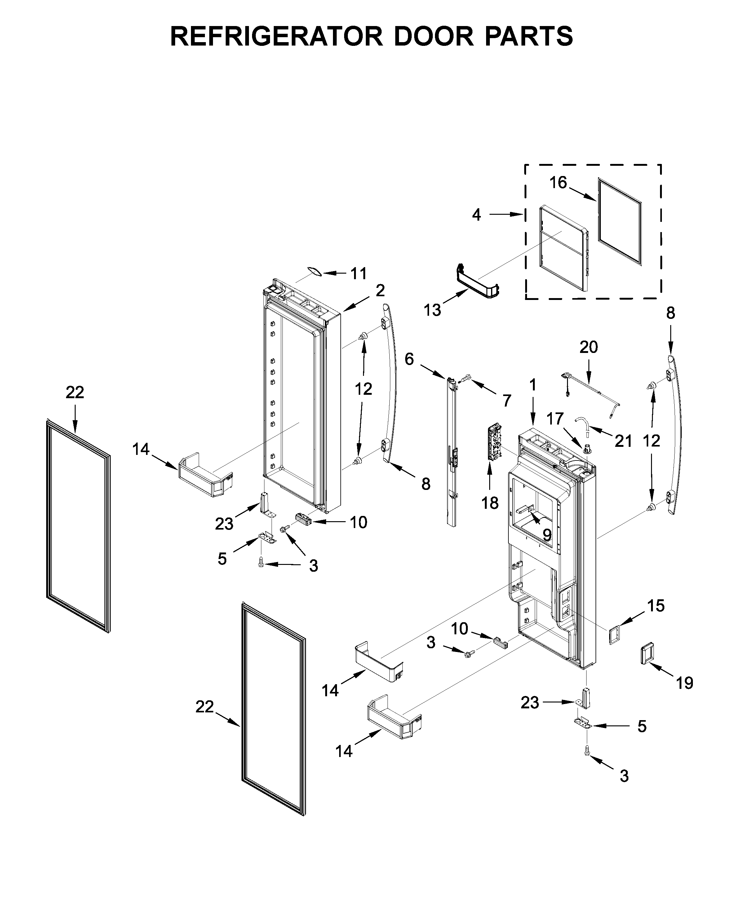 Refrigerator door parts