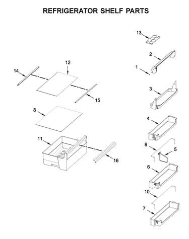 Refrigerator shelf parts