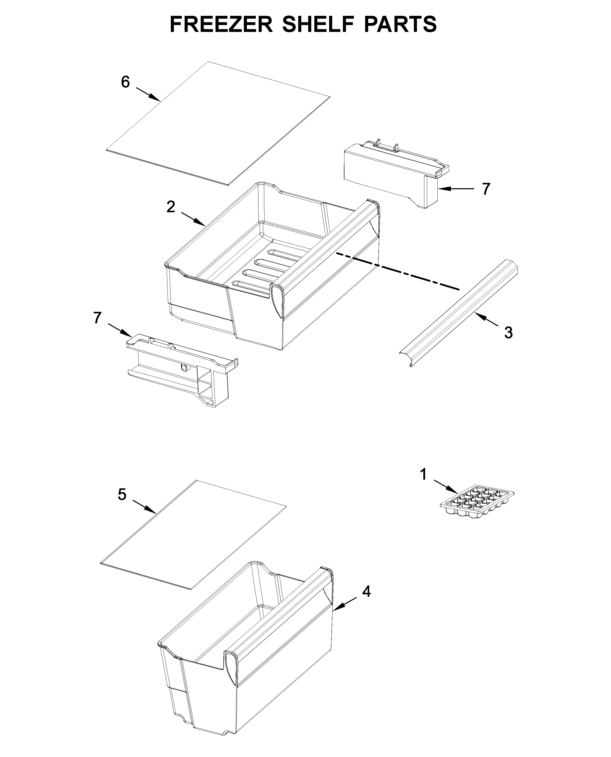Freezer shelf parts