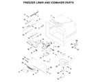 Whirlpool WRB322DMHV01 freezer liner and icemaker parts diagram