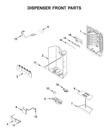 Dispenser front parts