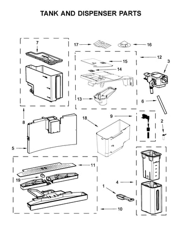 Tank and dispenser parts