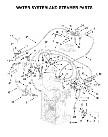 Water system and steamer parts