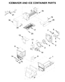 Icemaker and ice container parts