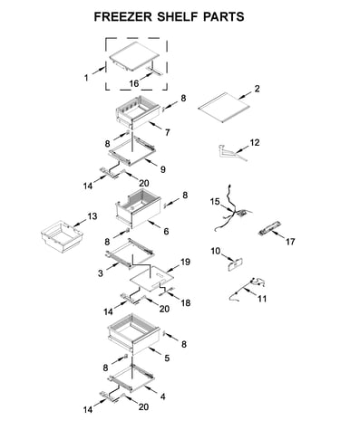 Freezer shelf parts
