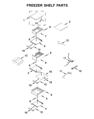 Freezer shelf parts