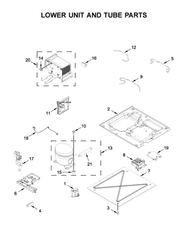 Lower unit and tube parts