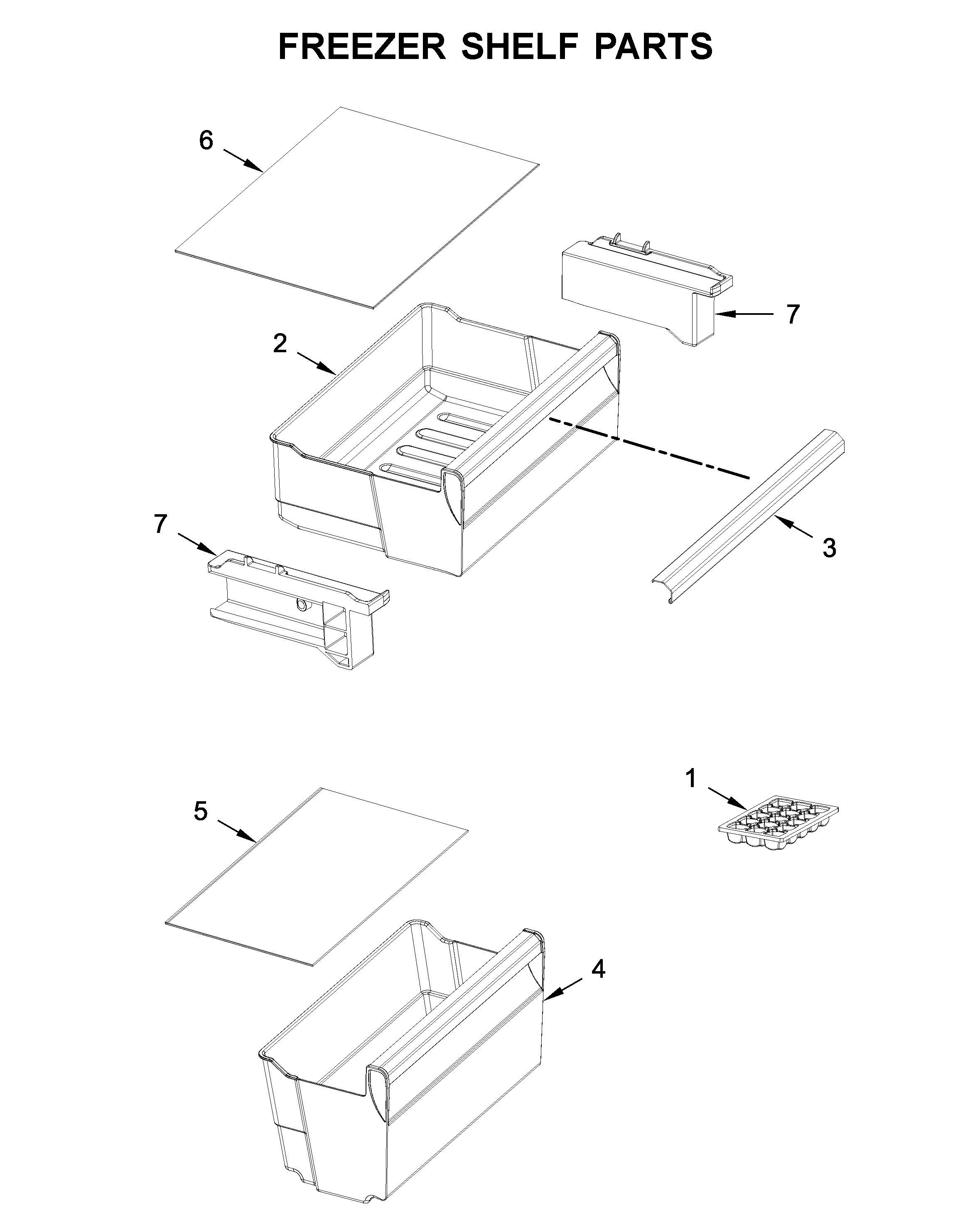 Freezer shelf parts
