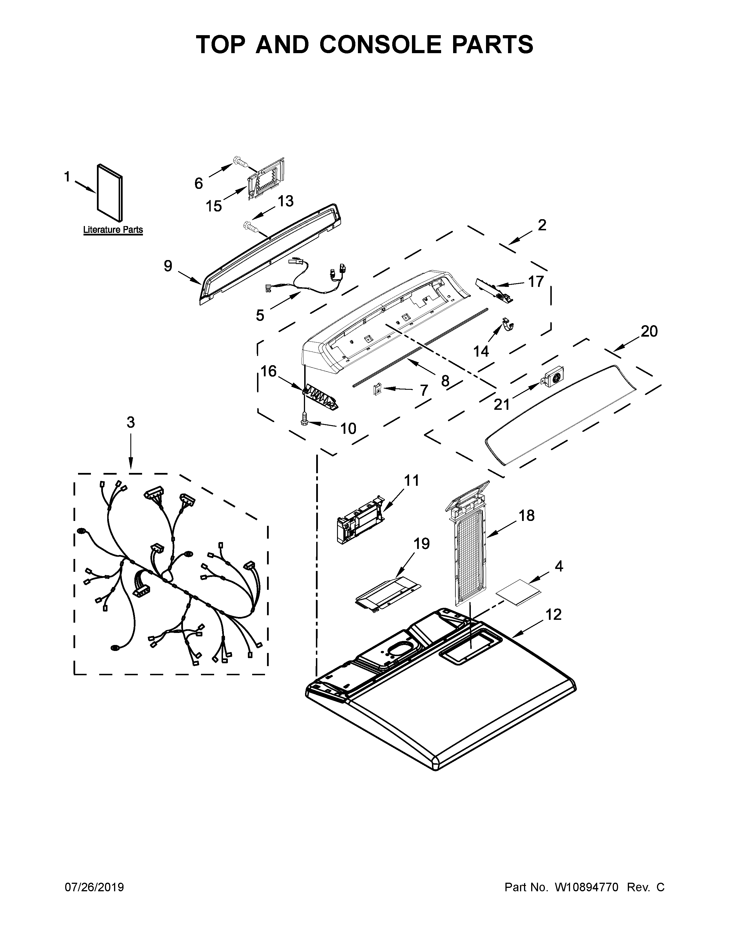 Top and console parts