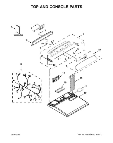 Top and console parts
