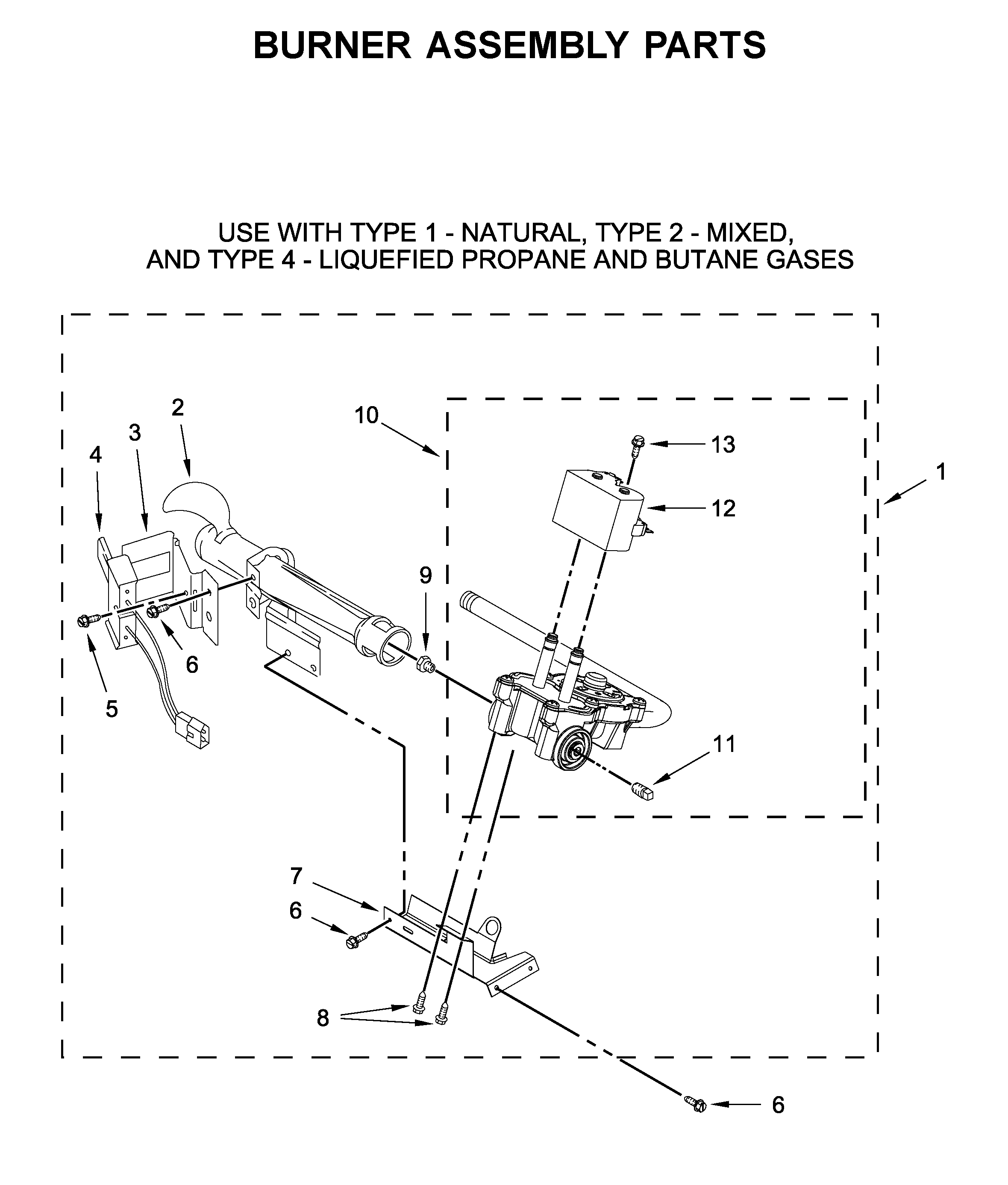 Burner assembly parts