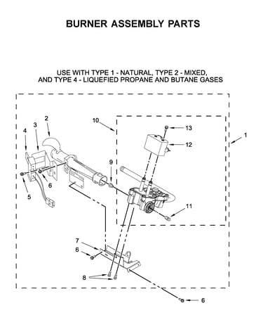 Burner assembly parts
