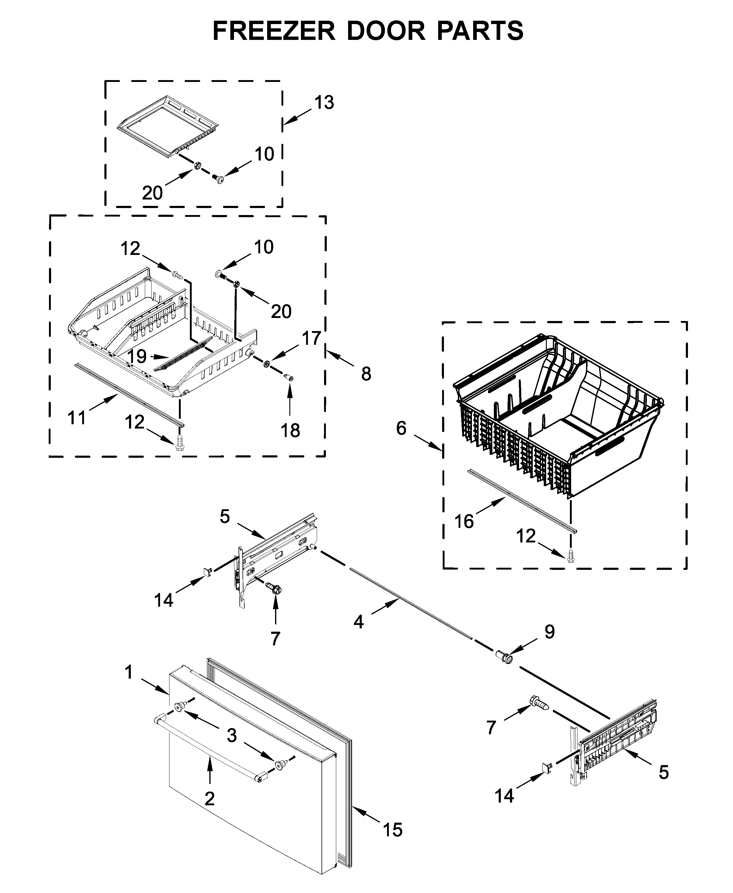 Freezer door parts