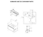 KitchenAid KRFC604FSS01 icemaker and ice container parts diagram