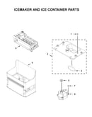 Icemaker and ice container parts