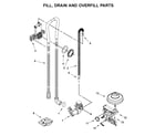 Whirlpool WDF130PAHS1 fill, drain and overfill parts diagram