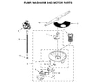 Whirlpool WDF130PAHS1 pump, washarm and motor parts diagram