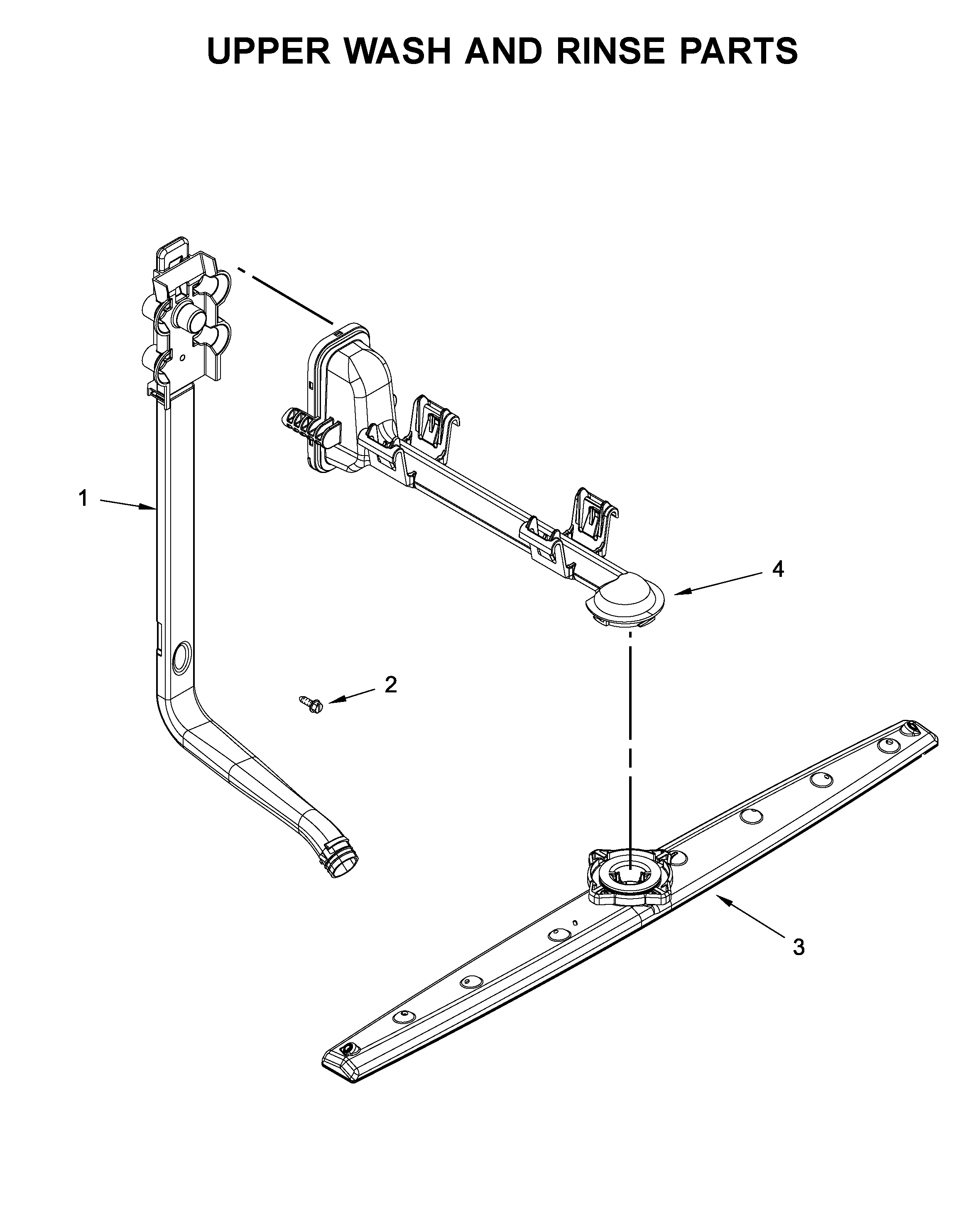Upper wash and rinse parts