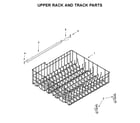 Whirlpool WDF130PAHB1 upper rack and track parts diagram