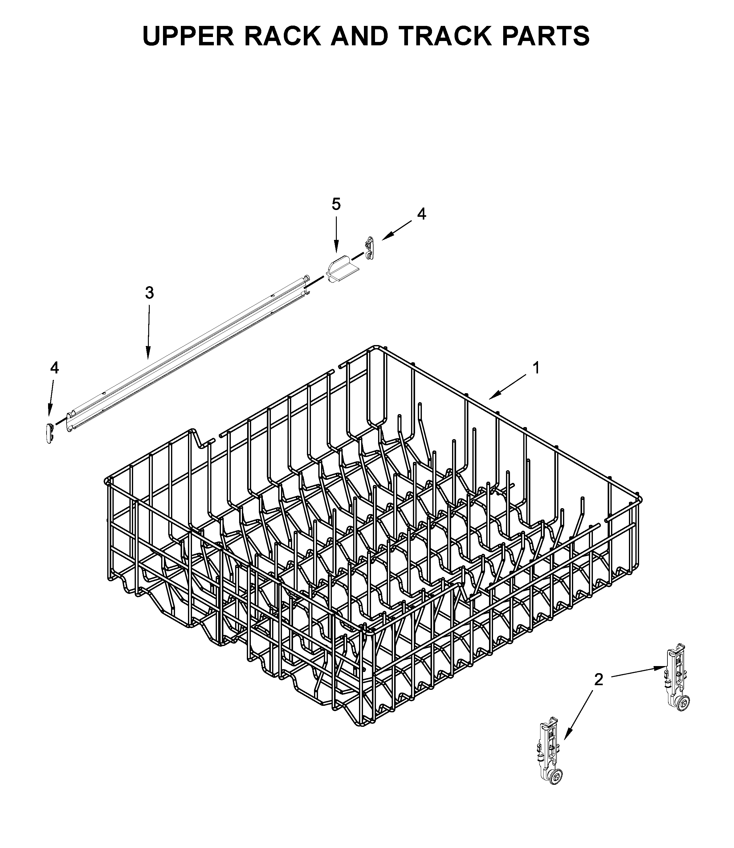 Upper rack and track parts