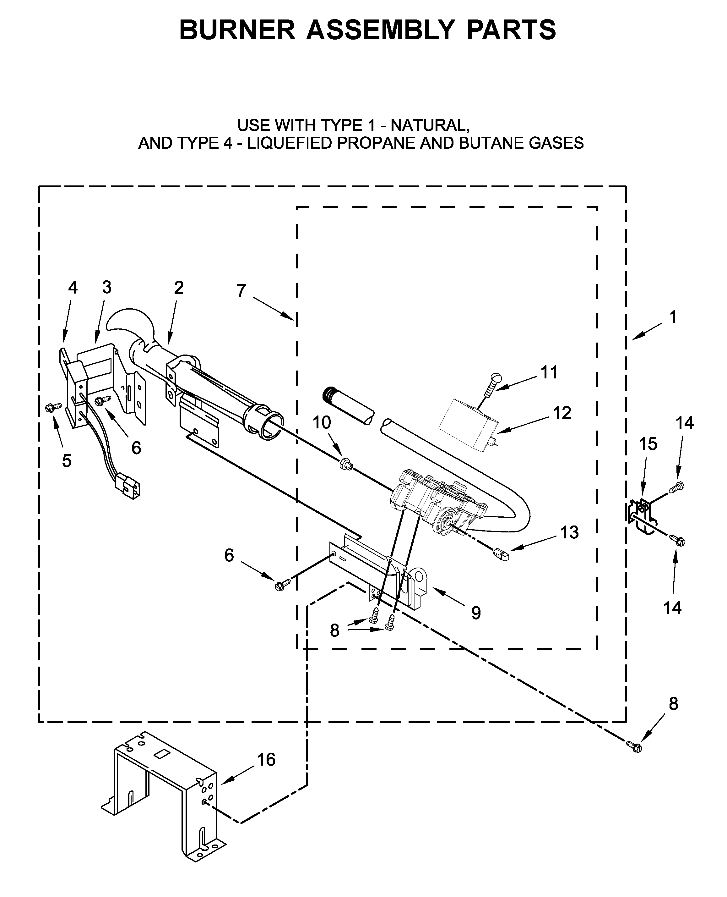 Burner assembly parts