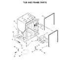 Whirlpool WDF590SAJB0 tub and frame parts diagram