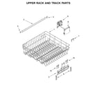 Whirlpool WDF590SAJW0 upper rack and track parts diagram
