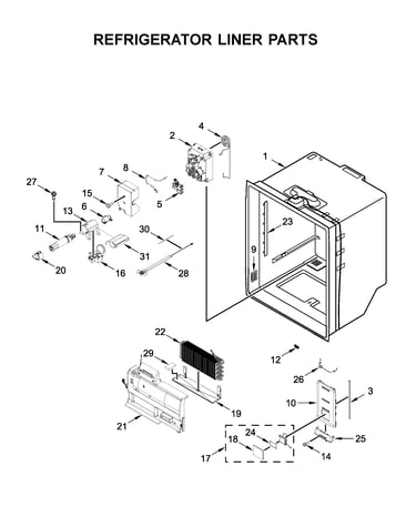 Refrigerator liner parts