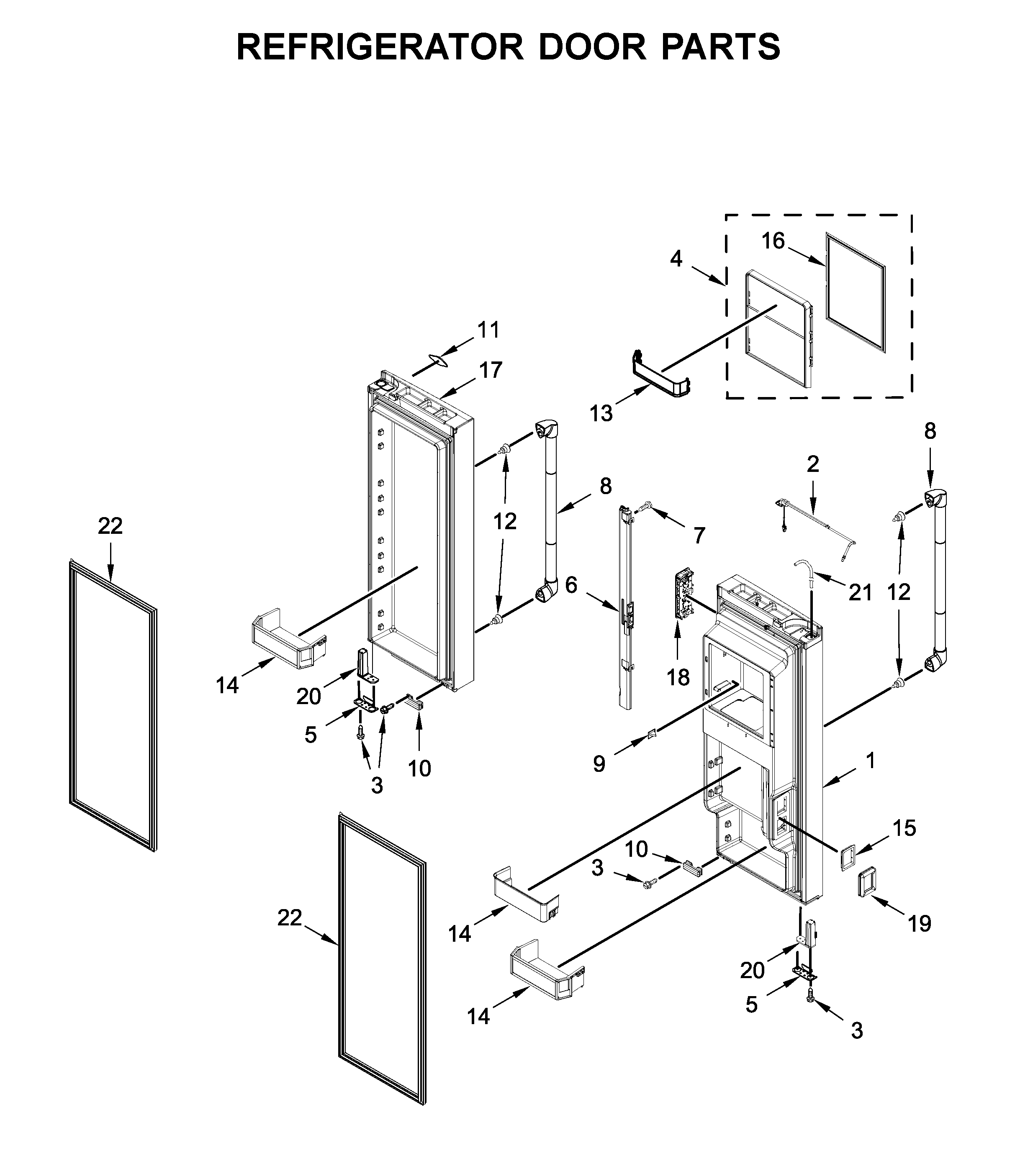 Refrigerator door parts