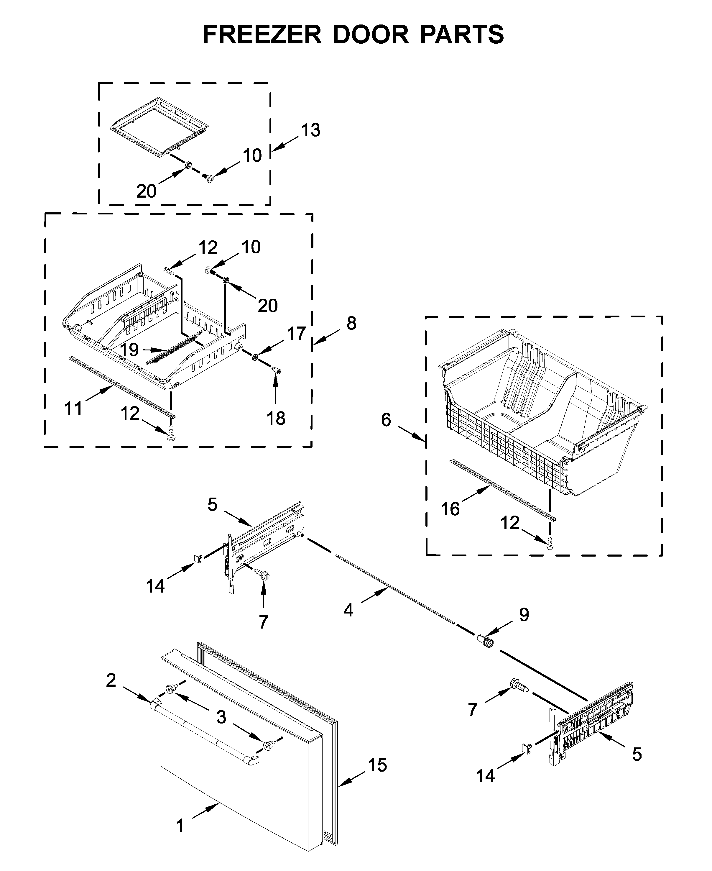 Freezer door parts