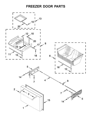 Freezer door parts