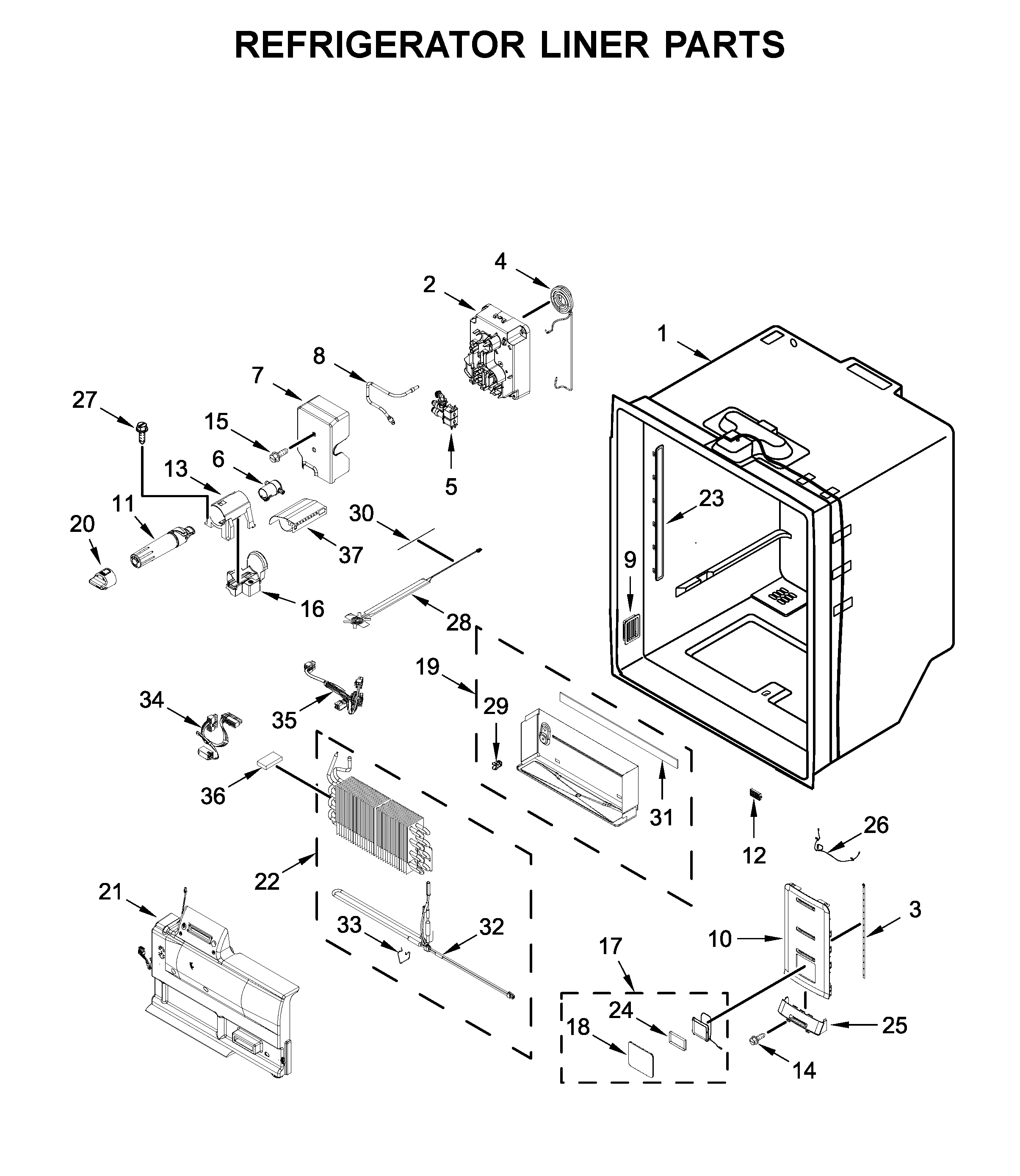 REFRIGERATOR LINER PARTS