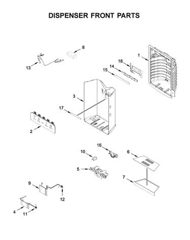 Dispenser front parts